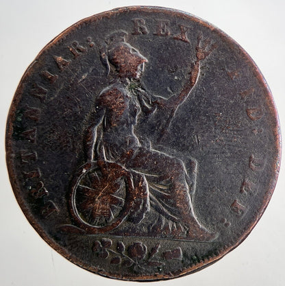 1826 George IV Half - Penny Coin | Fine Collectable Grade | a6782