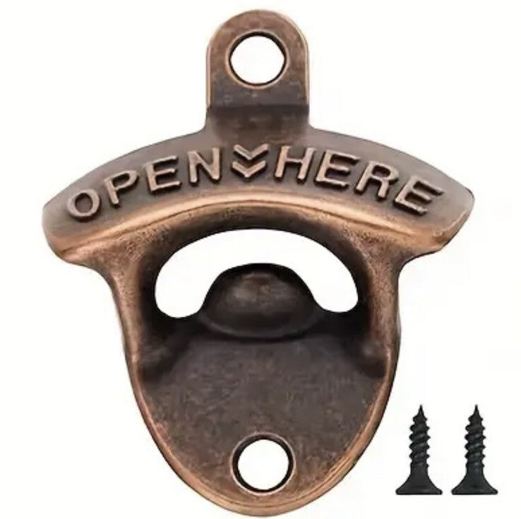 Metal Wall Mounted Bottle Opener Traditional Pub Design - UK Stock
