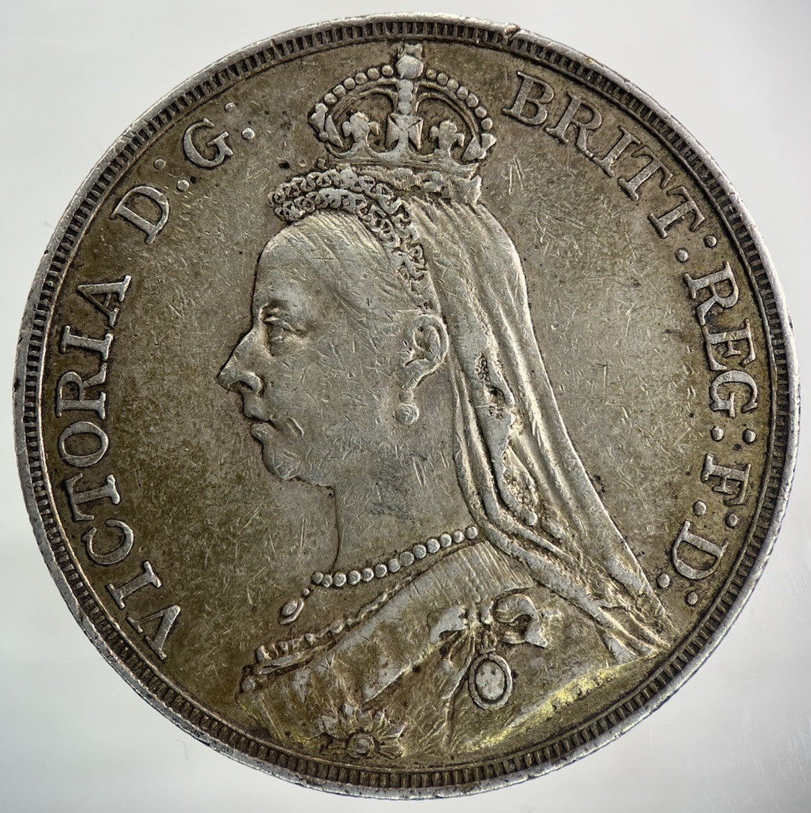 1890 Victoria One Crown Silver Coin | Very High Grade
