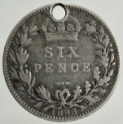 1888 Victoria Sixpence Silver Coin | Collectable Grade
