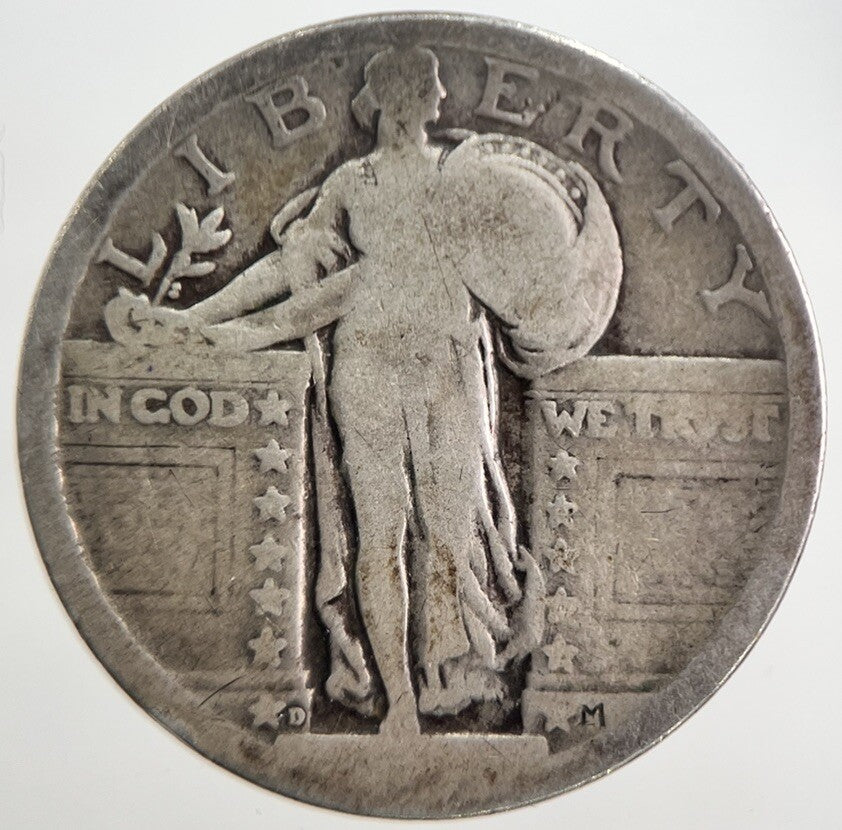 US USA Denver D Standing Liberty Quarter Silver Coin | Collectable Grade