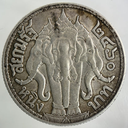 1913 - 18 Thailand Large 1 Baht Silver Elephant Coin | Fine Collectable Grade