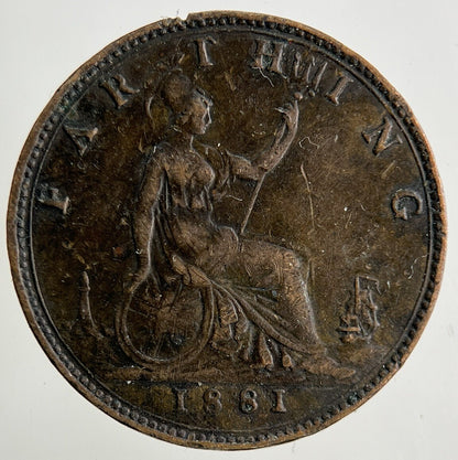 1881 Victoria Farthing Coin | Fine Collectable Grade