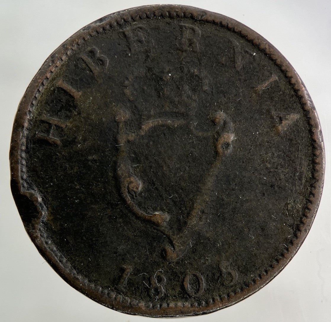 1805 Irish Half - Penny Coin | Collectable Grade