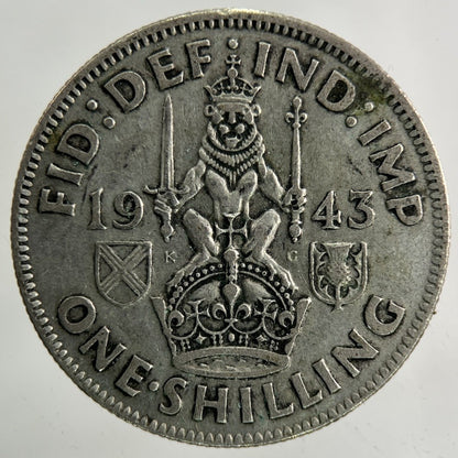 1943 George VI Shilling Silver Coin | Fine Collectable Grade
