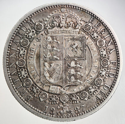 1887 Victoria Half - Crown Silver Coin | Fine Collectable Grade