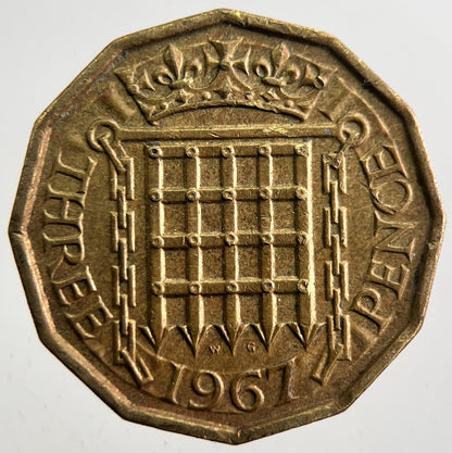 1967 British Brass Threepence Coin | Fine Collectable Grade | a7360