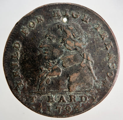1794 T Hardy Tried For High Treason Half - Penny Token | Collectable Grade | a1836