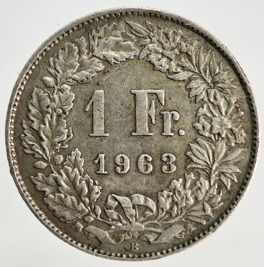 1963 - B Swiss 1 One Franc Silver Coin | Fine Collectable Grade | a1874