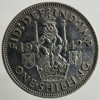 1942 George VI Shilling Silver Coin | Fine Collectable Grade