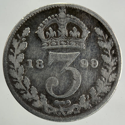 1899 Victoria Threepence Silver Coin | Collectable Grade