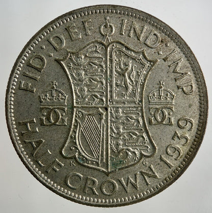 1939 George VI Half - Crown Silver Coin | Fine Collectable Grade