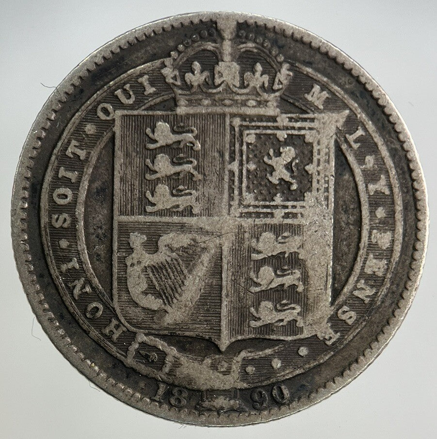 1890 Victoria Shilling Silver Coin | Collectable Grade