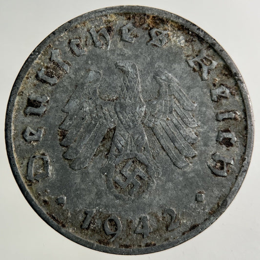 1942 Germany German Nazi 10 Pfennig Coin | Collectable Grade