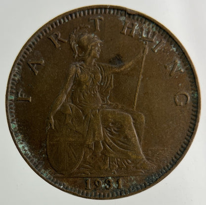 1931 George V Farthing Coin | Fine Collectable Grade