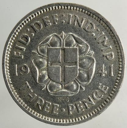 1941 George VI Threepence Silver Coin | Fine Collectable Grade