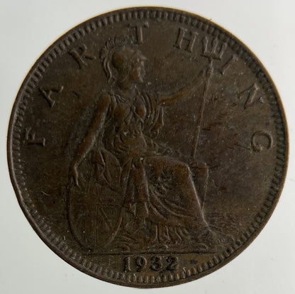 1932 George V Farthing Coin | Fine Collectable Grade