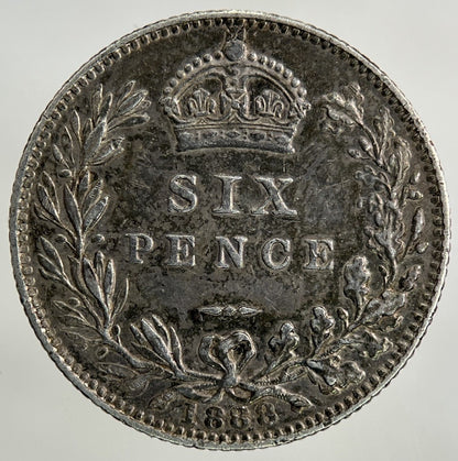 1888 Victoria Sixpence Silver Coin | Very High Grade