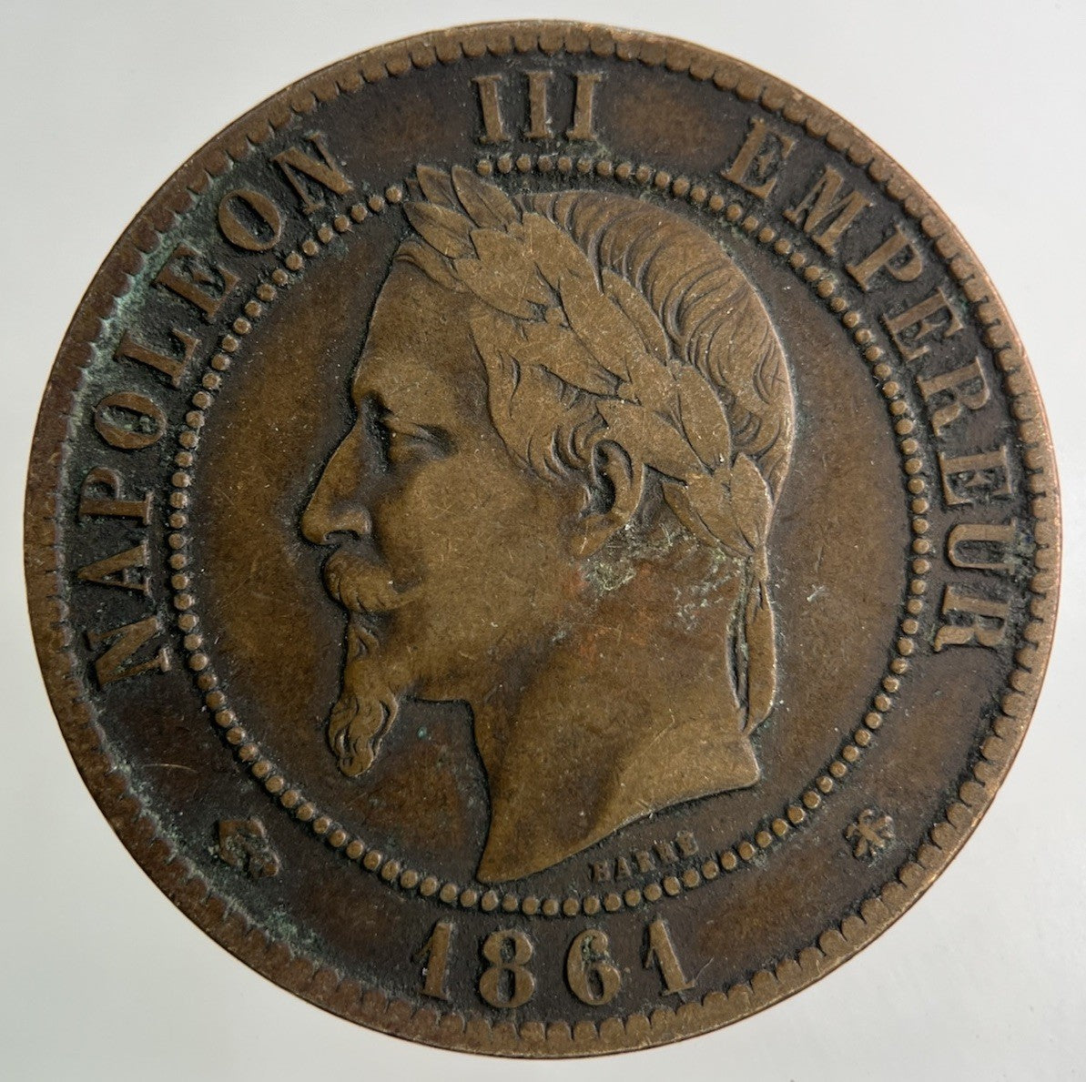 1861 France 10 Centimes Coin | Fine Collectable Grade