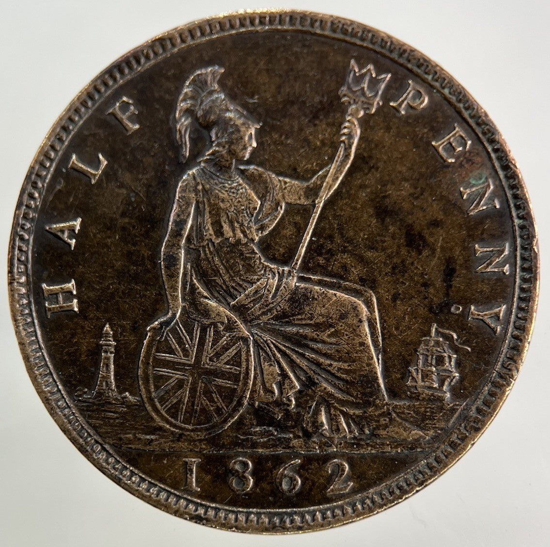 1862 Victoria Half - Penny Coin | Very High Grade