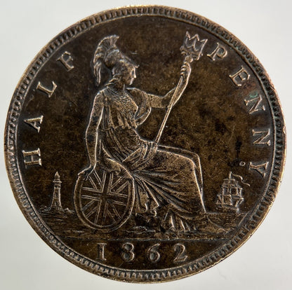 1862 Victoria Half - Penny Coin | Very High Grade