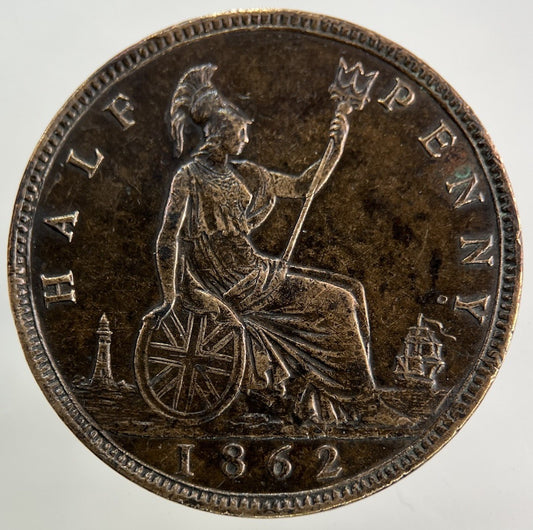 1862 Victoria Half - Penny Coin | Very High Grade