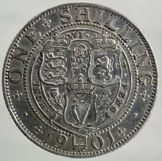 1901 Victoria Shilling Silver Coin | Very High Grade
