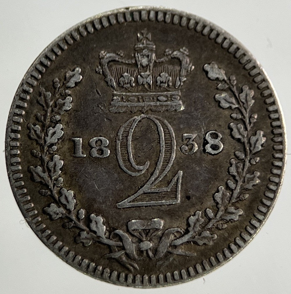 1838 Victoria Maundy Two - Pence Silver Coin | Fine Collectable Grade