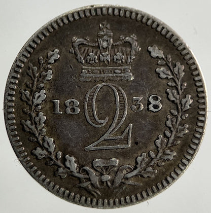 1838 Victoria Maundy Two - Pence Silver Coin | Fine Collectable Grade