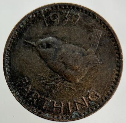 1937 George VI Wren Farthing Coin | Very High Grade