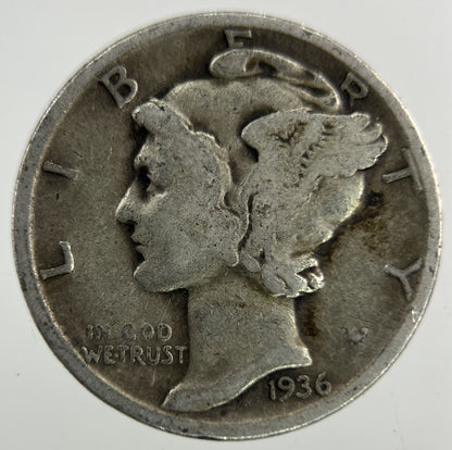 1936 US USA Mercury Dime Silver Coin | Collectable Grade
