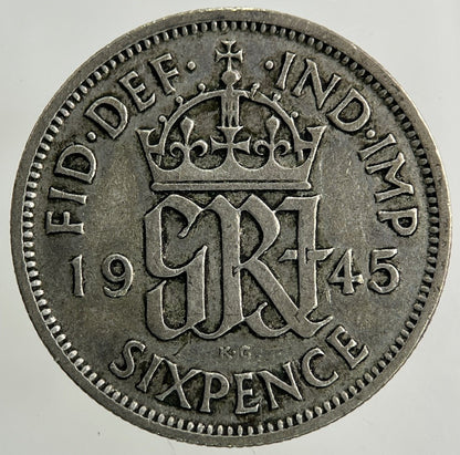 1945 George VI Sixpence Silver Coin | Collectable Grade