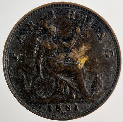 1881 - H Victoria Farthing Coin | Very High Grade | a9739