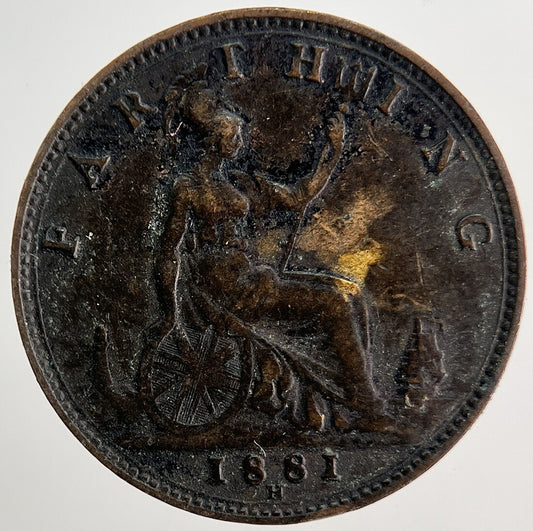 1881 - H Victoria Farthing Coin | Very High Grade | a9739