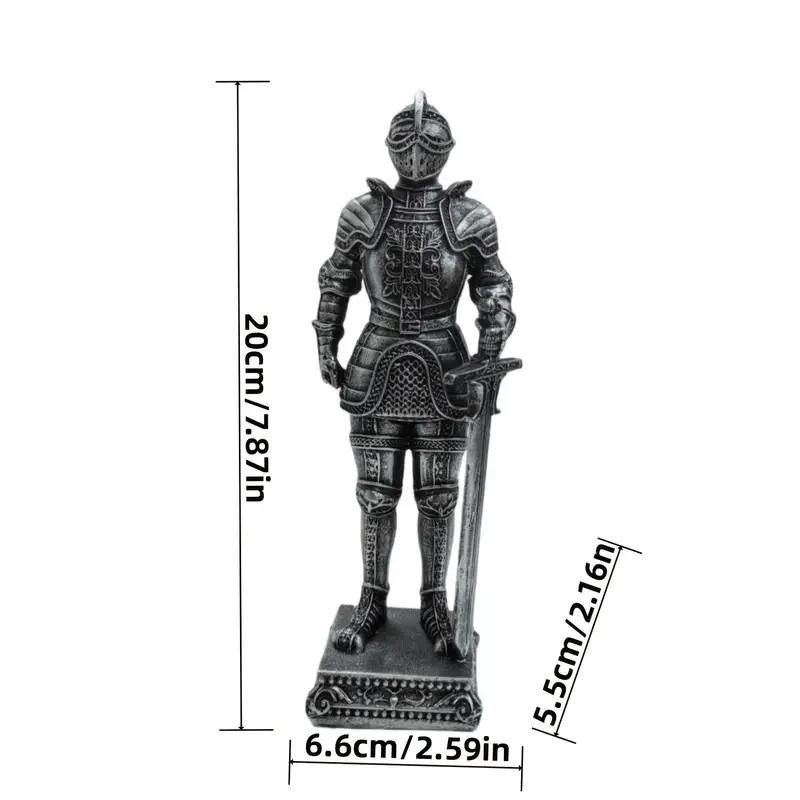 Medieval Armoured Knight With Sword Resin Home Figurine Sculpture Gift UK