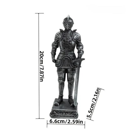 Medieval Armoured Knight With Sword Resin Home Figurine Sculpture Gift UK