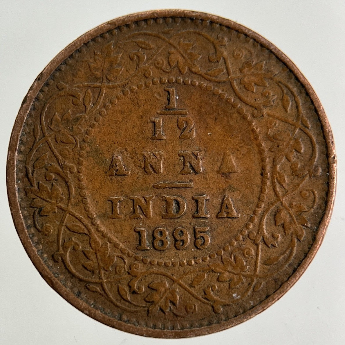 1895 India 1/12 Anna Coin | Fine Collectable Grade