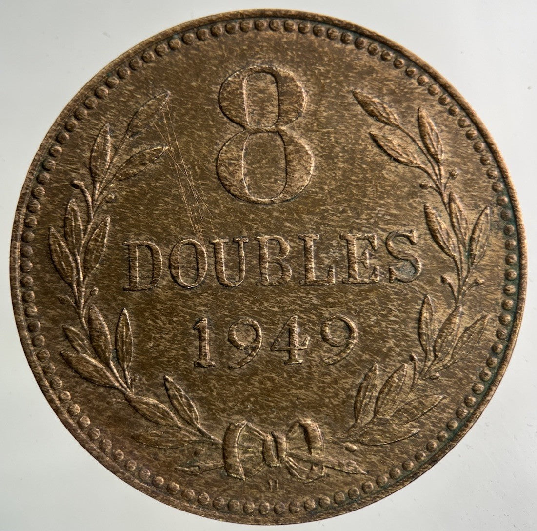 1949 Guernsey 8 Doubles Coin | Fine Collectable Grade