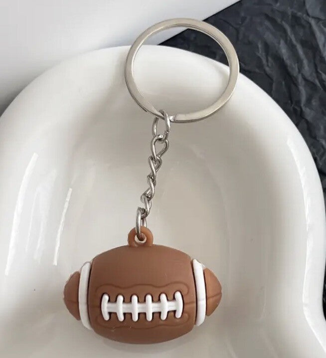 Mini American Football Sports Ball Shaped Keyring Premium Keychain Gift UK