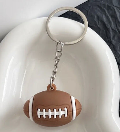 Mini American Football Sports Ball Shaped Keyring Premium Keychain Gift UK