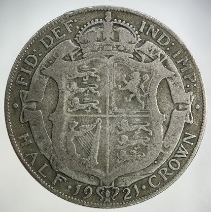 1921 George V Half - Crown Silver Coin | Fine Collectable Grade
