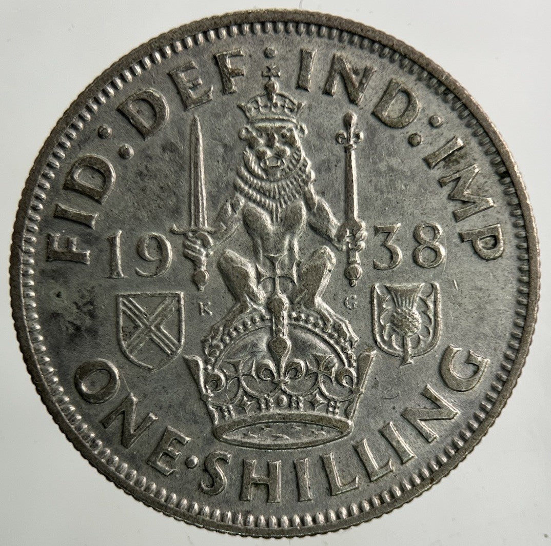 1938 George VI Shilling Silver Coin | Very High Grade