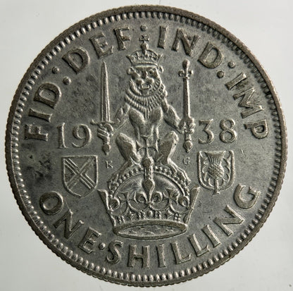 1938 George VI Shilling Silver Coin | Very High Grade