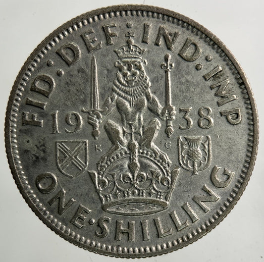 1938 George VI Shilling Silver Coin | Very High Grade