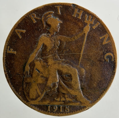 1918 George V Farthing Coin | Collectable Grade