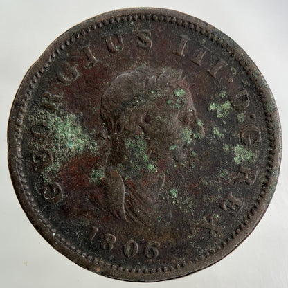1806 George III 3rd Half - Penny Coin | Fine Collectable Grade