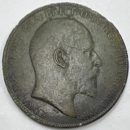 1904 Edward VII One Penny | British Copper Coin | Fine Collectable Grade | a966