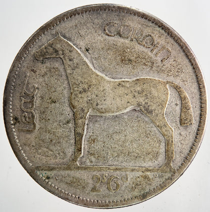 1928 Irish Half - Crown Horse Silver Coin | Collectable Grade | a6855