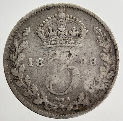 1899 Victoria Threepence Silver Coin | Collectable Grade | a8671