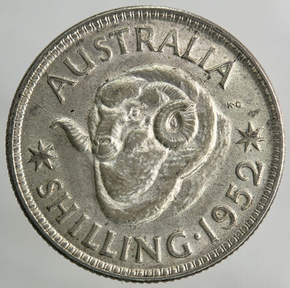 1952 Australia Shilling Silver Coin | Very High Grade